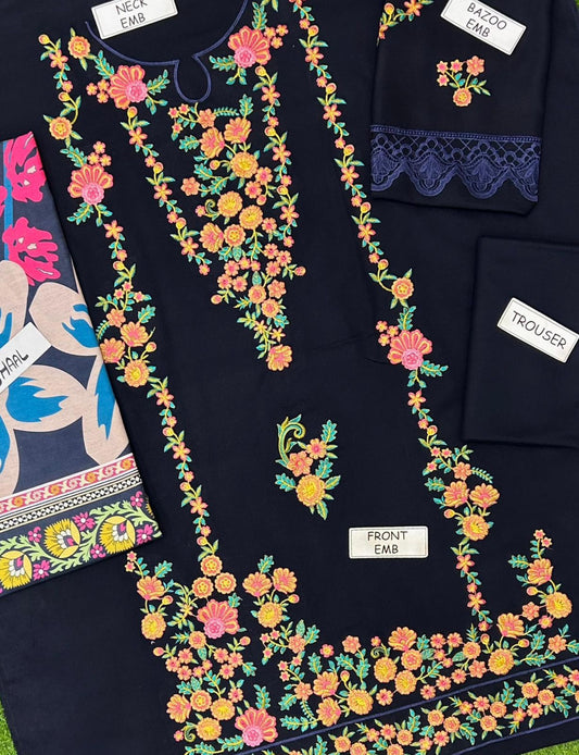 03PCS UNSTITCHED SUIT FABRIC Dhank